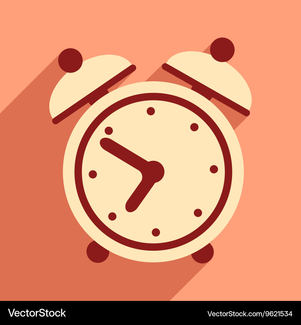 Flat with shadow icon and mobile application alarm vector image