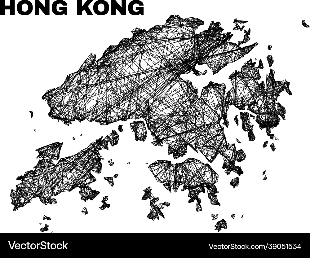 Network irregular mesh hong kong map Network irregular mesh hong kong map vector image
