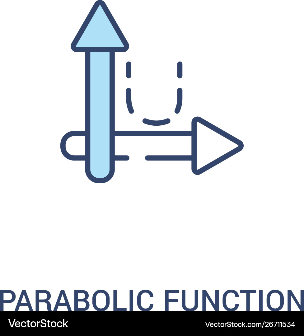 Parabolic function concept 2 colored icon simple Parabolic function concept 2 colored icon simple vector image