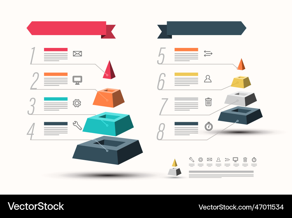 Pyramid Infografikdesign - Infografikkonzept Pyramid Infografikdesign - Infografikkonzept vektorbild