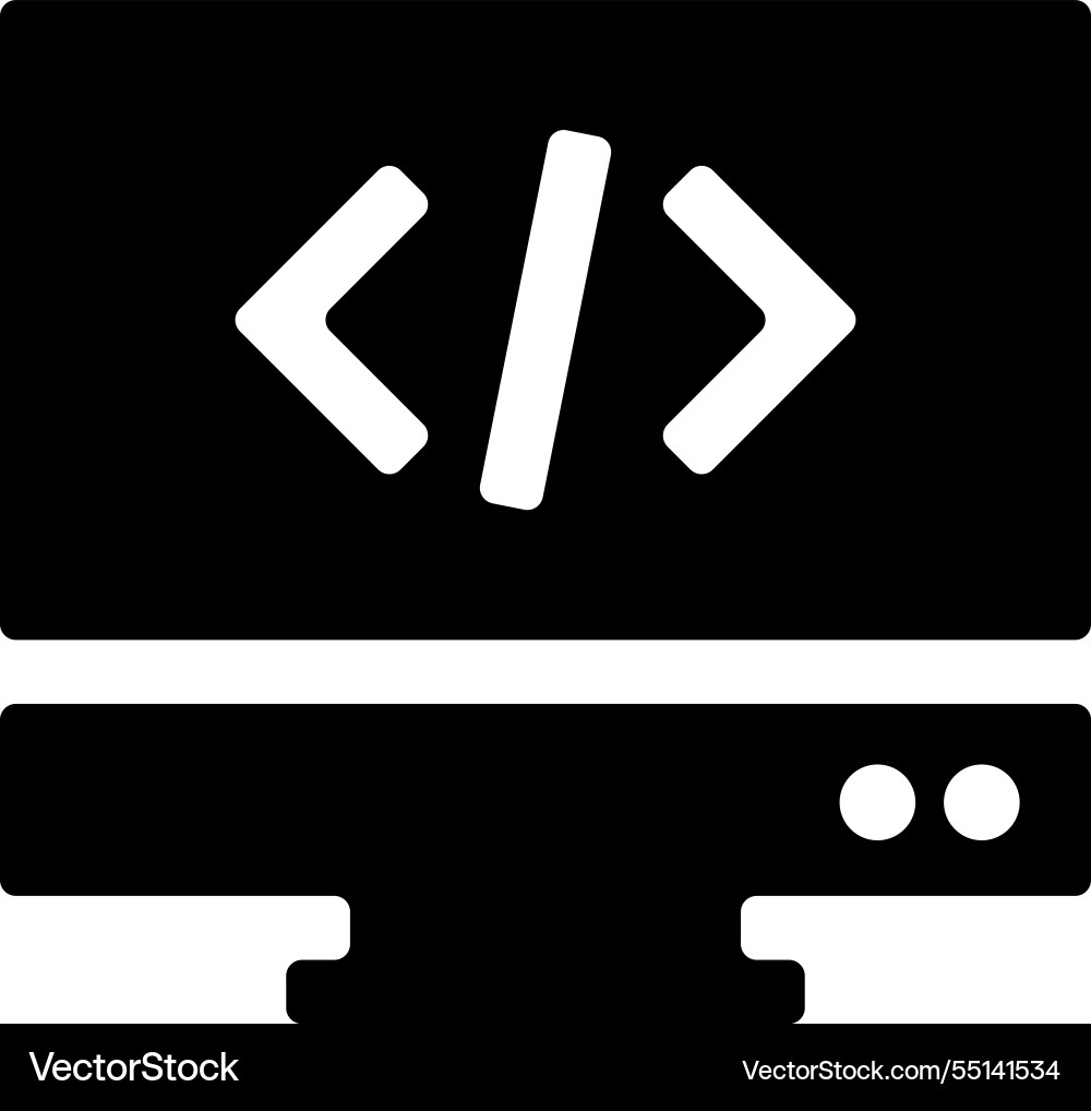 Rounded filled programming icon Rounded filled programming icon vector image