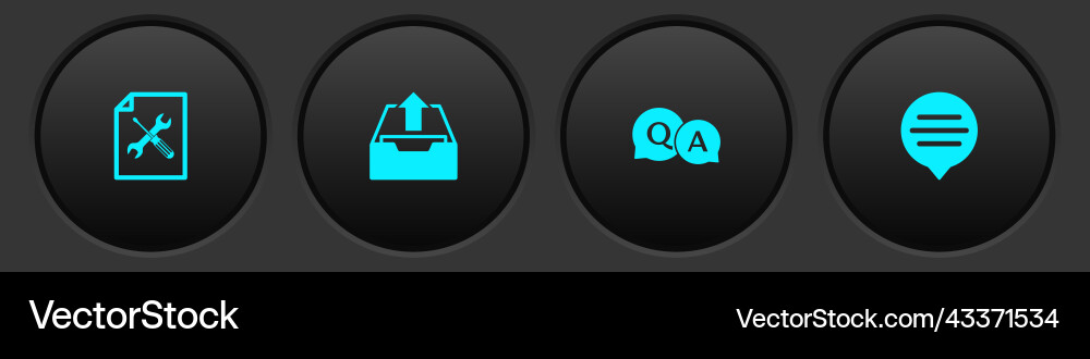 Set file document service upload inbox question Vector Image