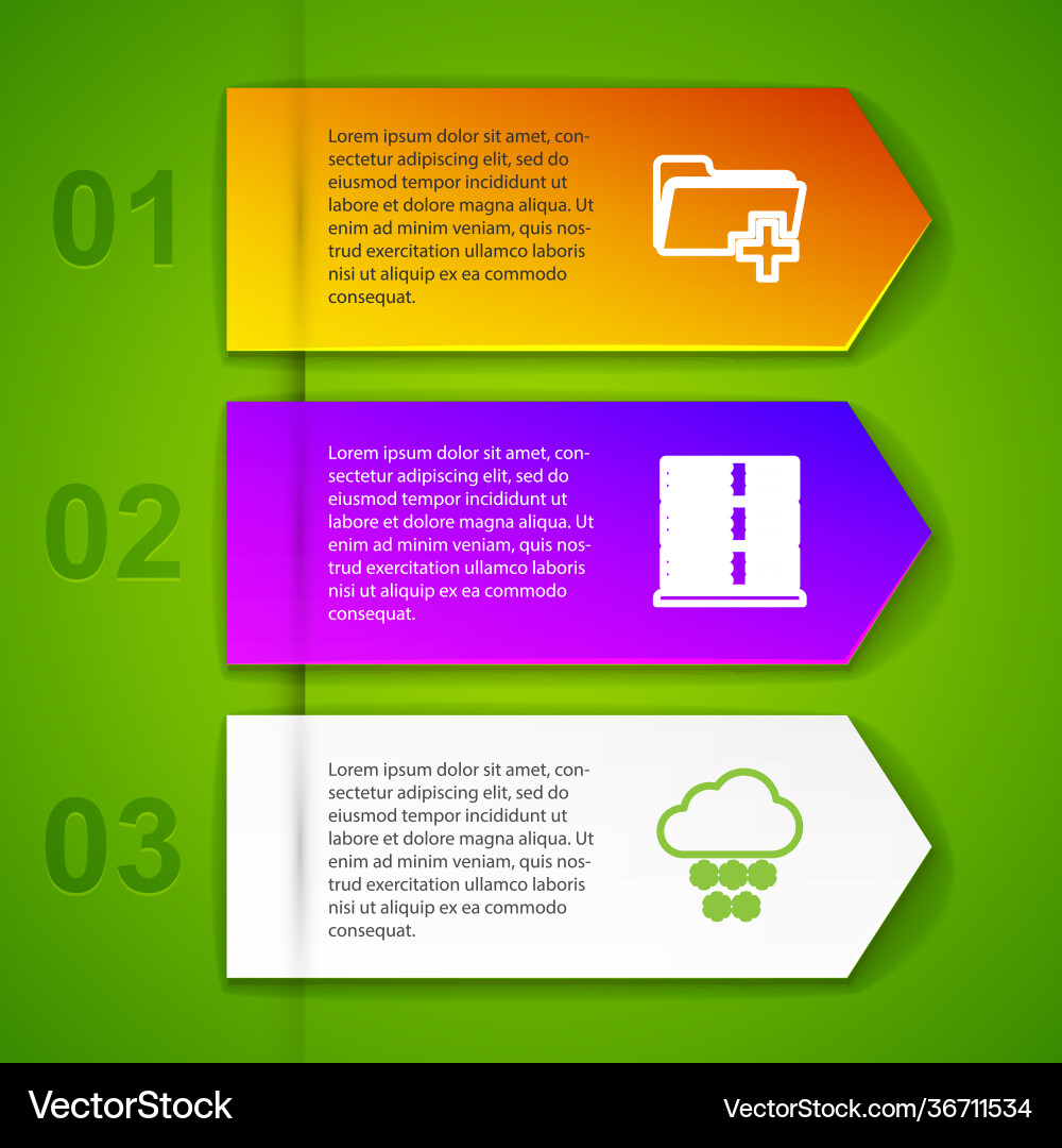 Set line add new folder server data web hosting Set line add new folder server data web hosting vector image