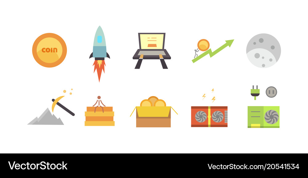 Token ico and blockchain vector image