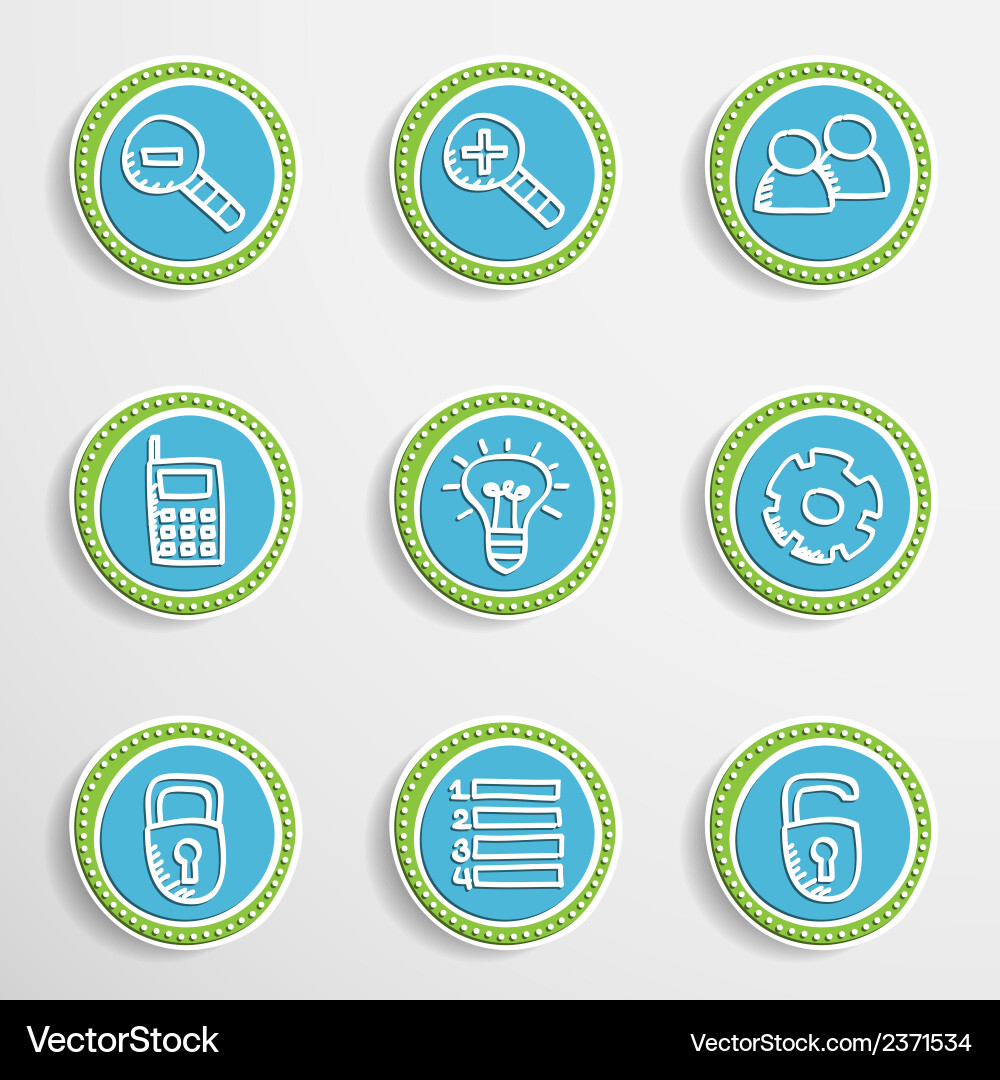 Web buttons with drawing icons Vector Image