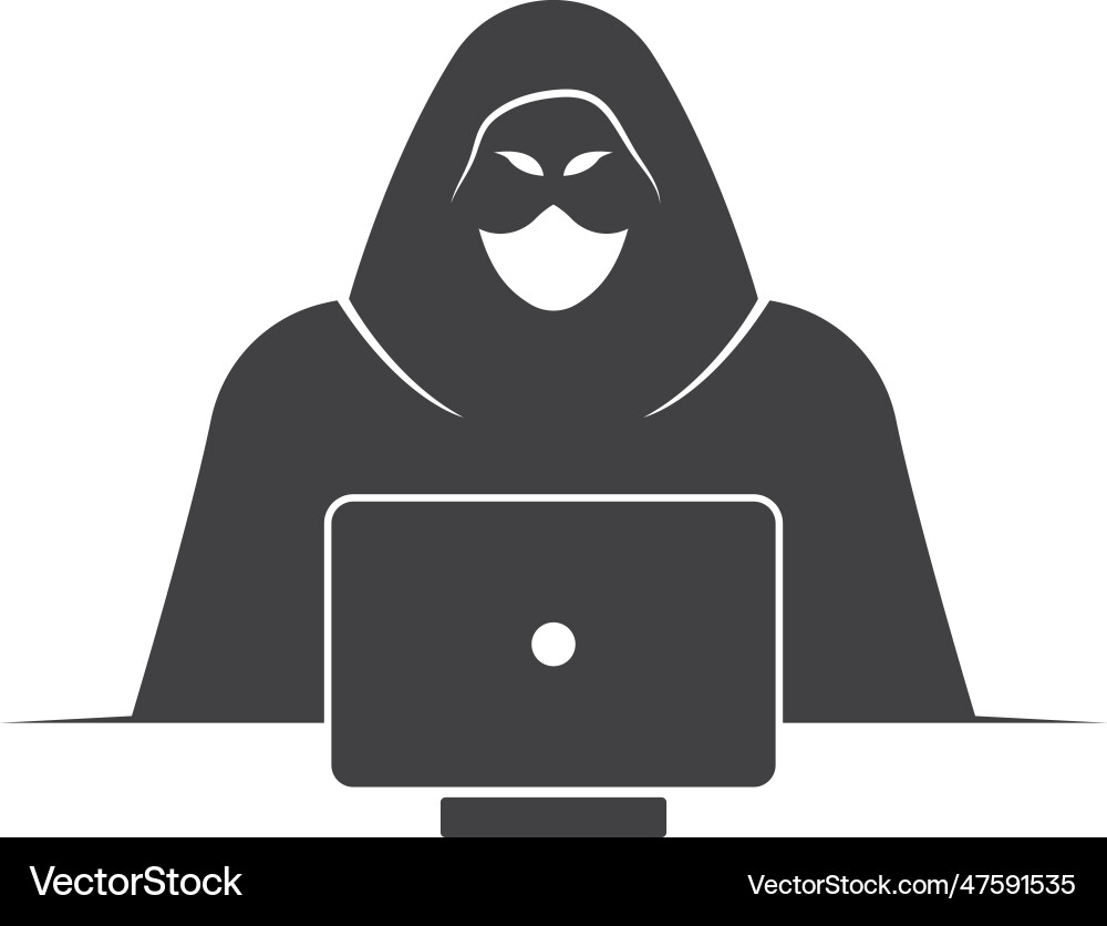 Anonymous hacker character design vector image