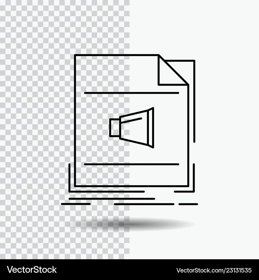 Audio file format music sound line icon Audio file format music sound line icon vector image