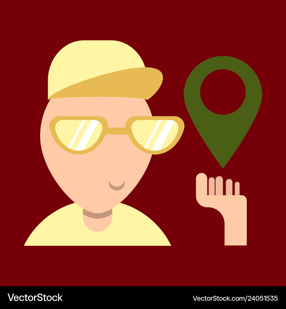 Boy Using Smartphone for Navigation vector image