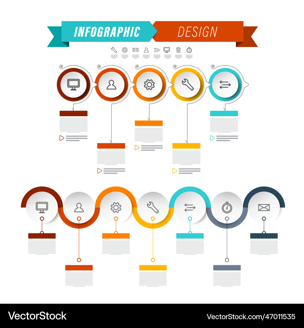 Circle infographic elements with sample text Circle infographic elements with sample text vector image