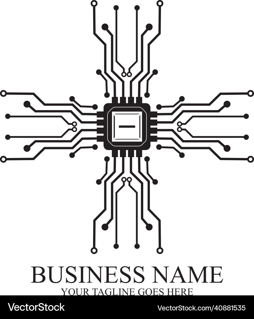 Cpu processor line icon for websites and mobile vector image