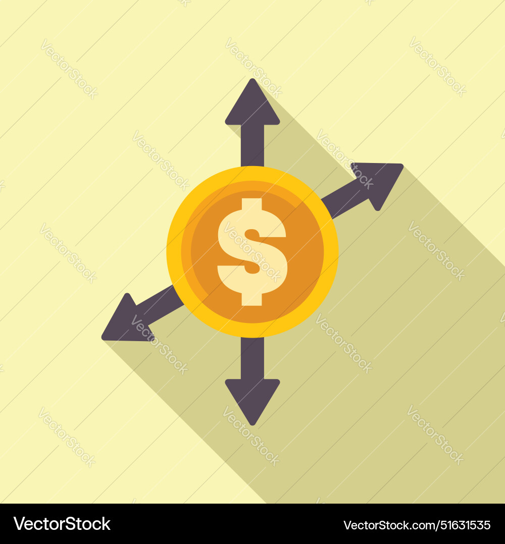 Dollar coin with arrows pointing up and down vector image