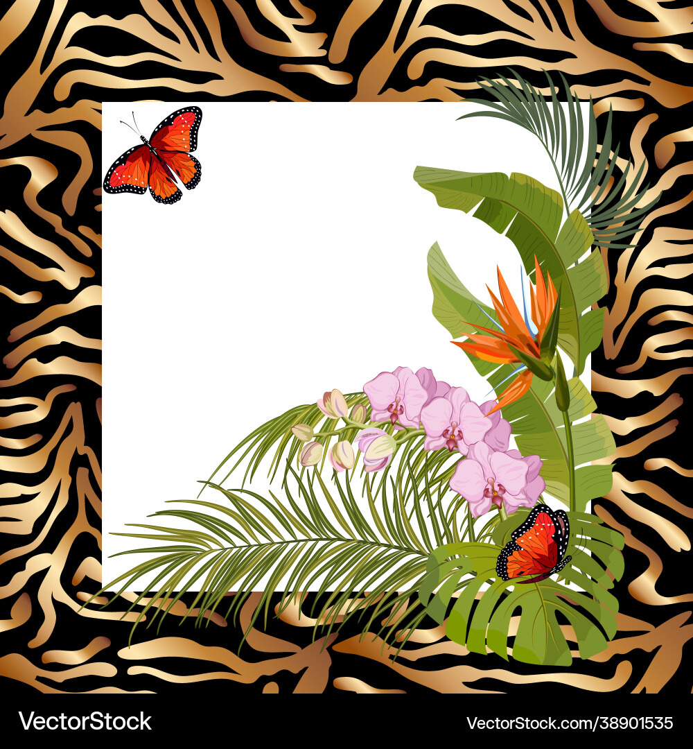 Frame with abstract patterns and leaves Frame with abstract patterns and leaves vector image