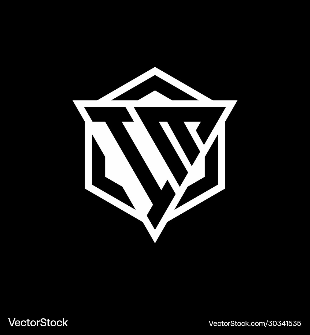 Im logo monogram with triangle and hexagon shape vector image