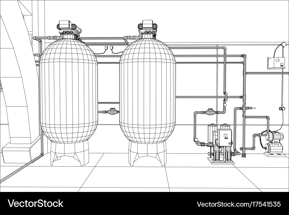 Industrial Water Purification System vector image
