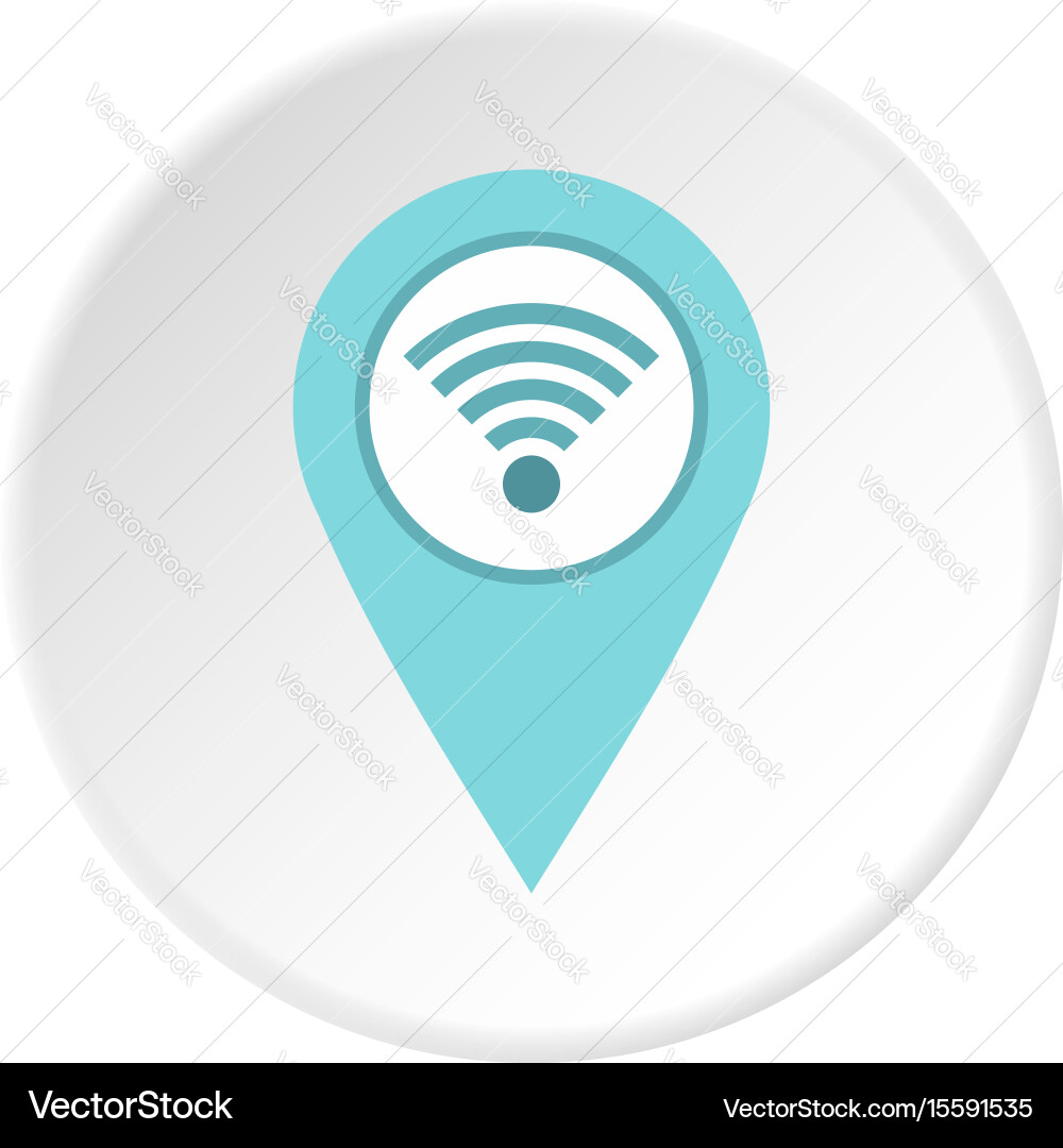 Light blue map pointer with wi fi symbol icon vector image