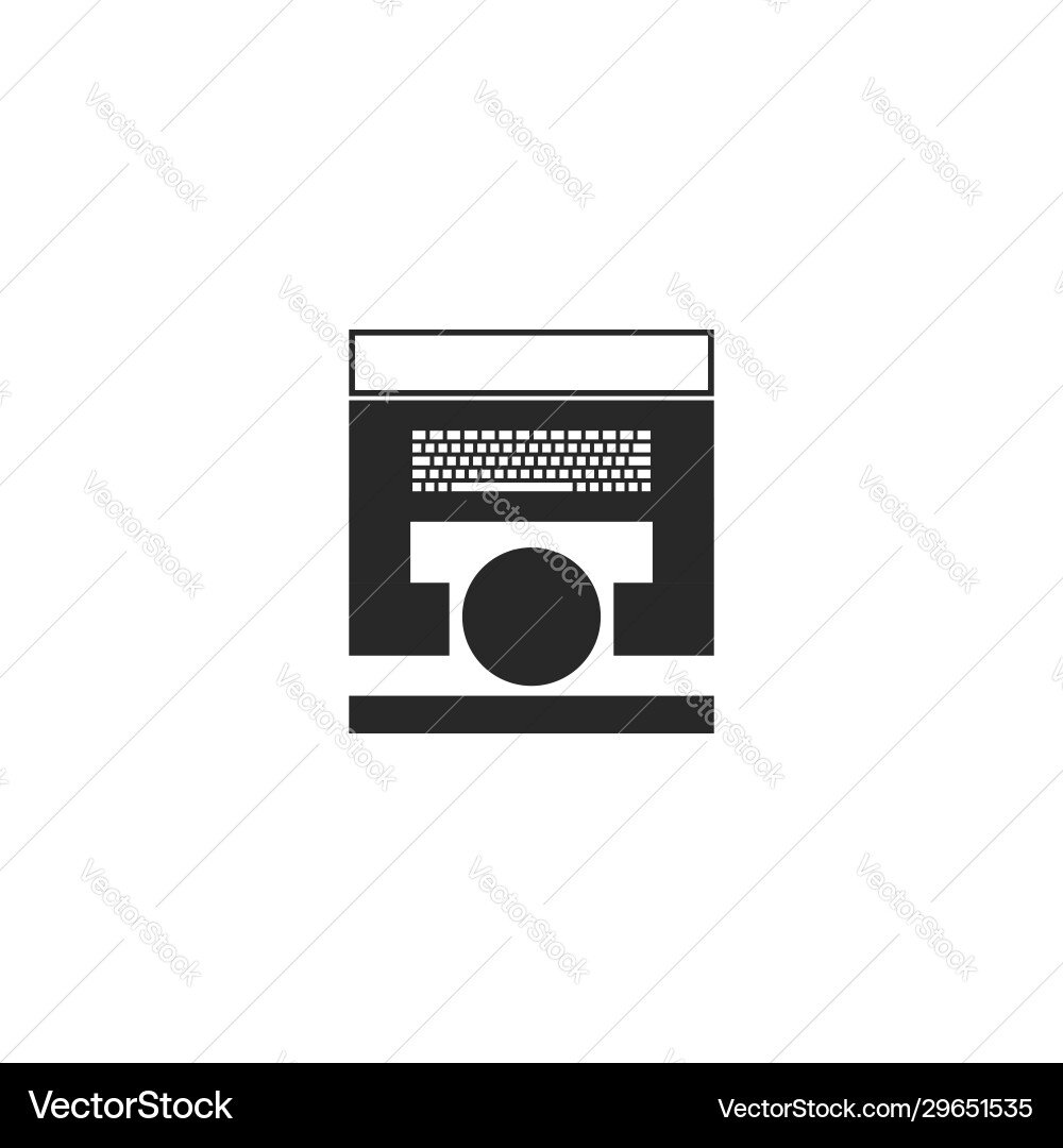 Logo developer programmer at workplace black Logo developer programmer at workplace black vector image