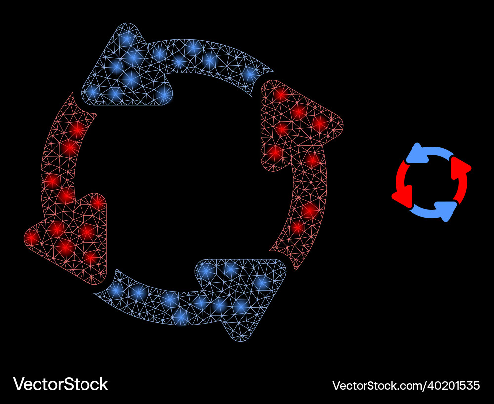 Mesh net circulation arrows with bright vector image