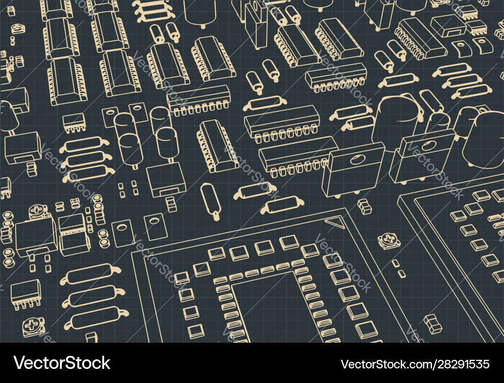 Microelectronics Circuit Board vector image