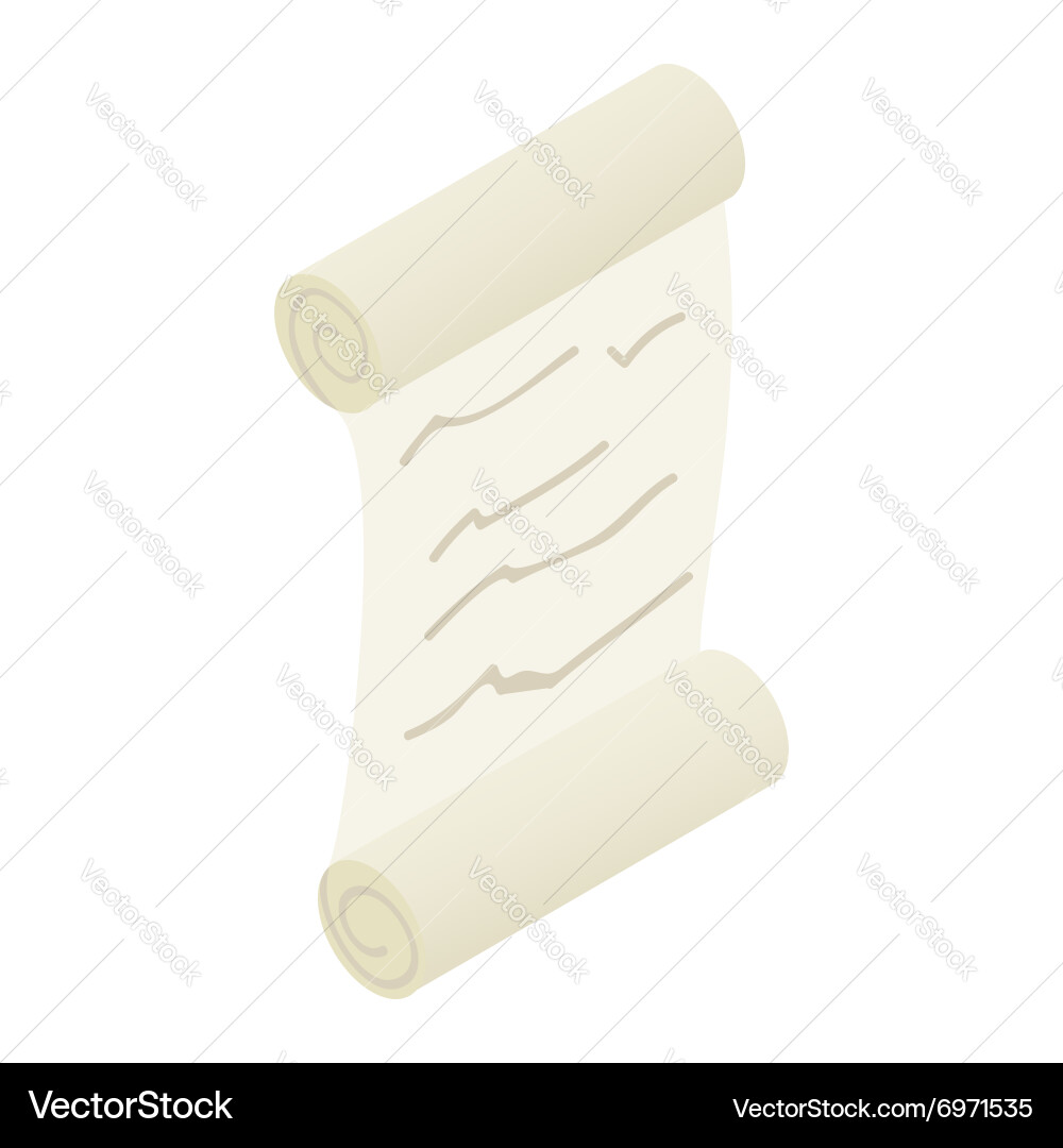 Old scroll paper isometric 3d icon vector image