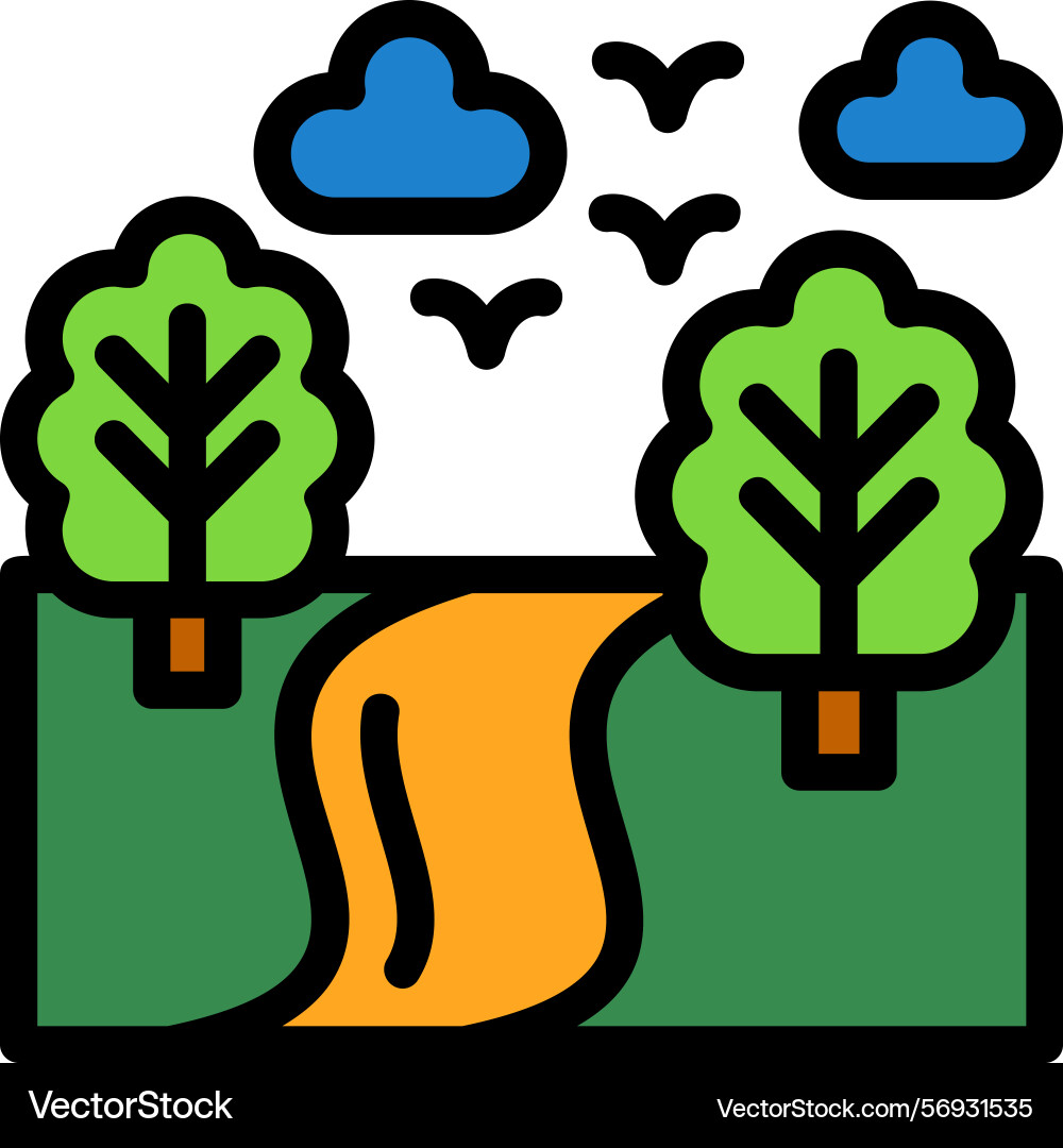 Path line filled style icon design vector image