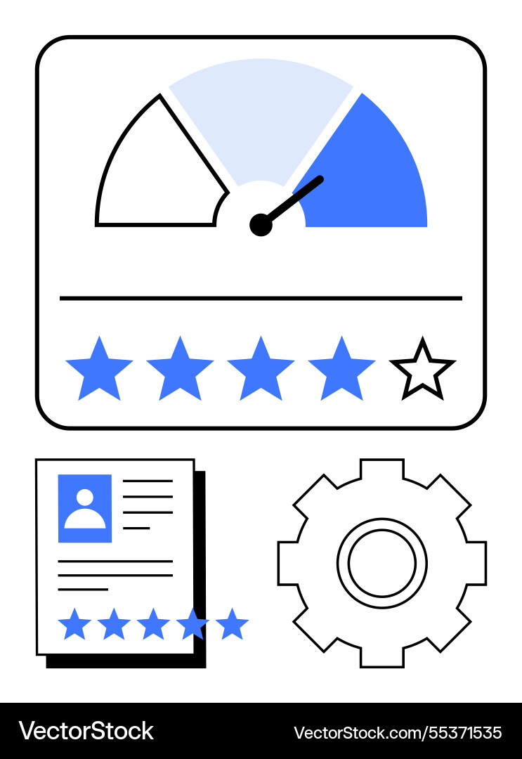 Performance Dashboard mit Ratinganzeige Performance Dashboard mit Ratinganzeige vektorbild