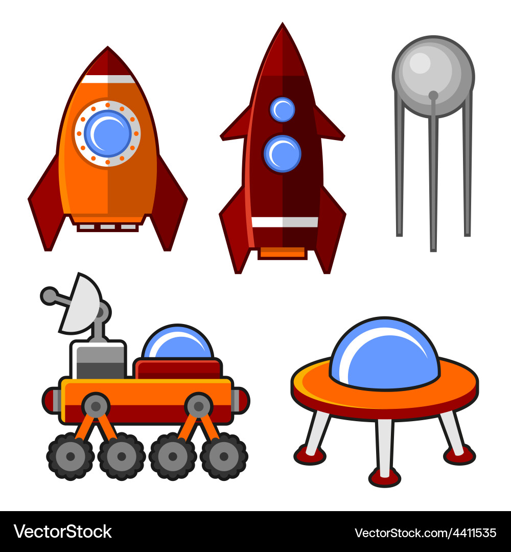 Spaceships icons set Vector Image