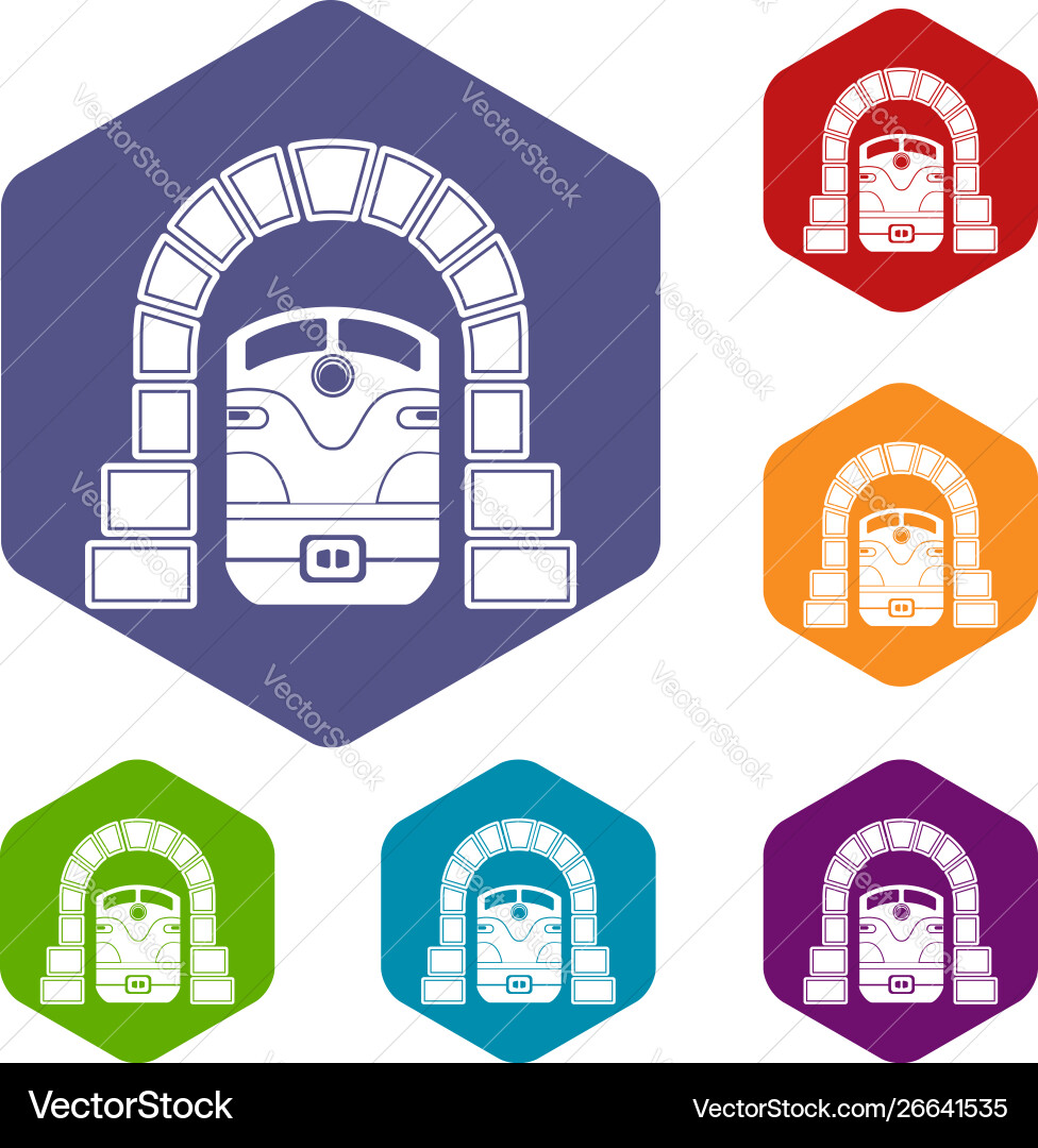 Train in tunnel icon simple style Train in tunnel icon simple style Vector Image