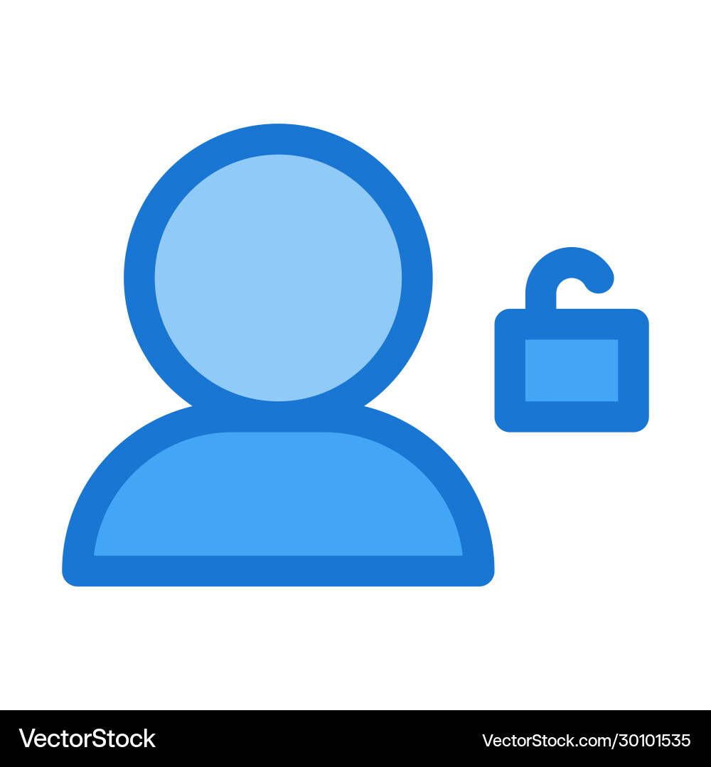 User unlock icon in flat style password security Vector Image