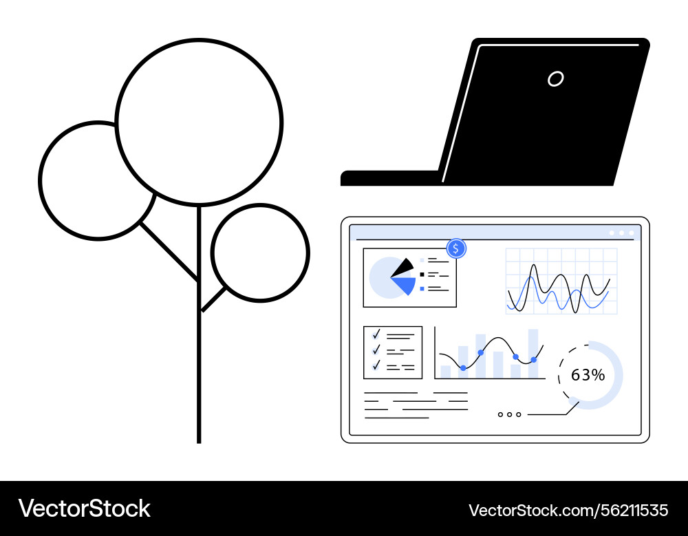 Visualizing environmental data on laptops Vector Image