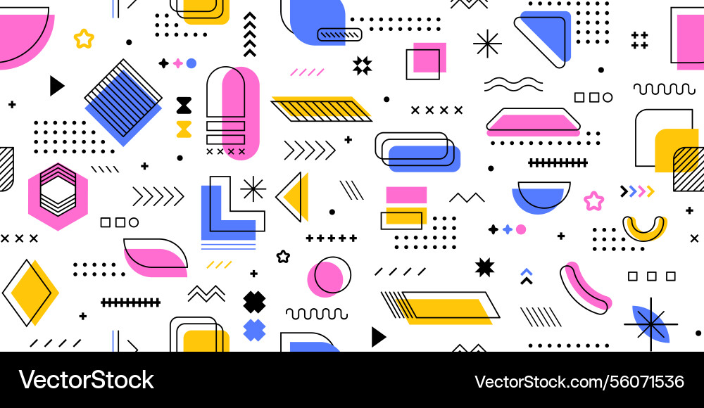 80s or 90s abstract geometric memphis pattern 80s or 90s abstract geometric memphis pattern Vector Image