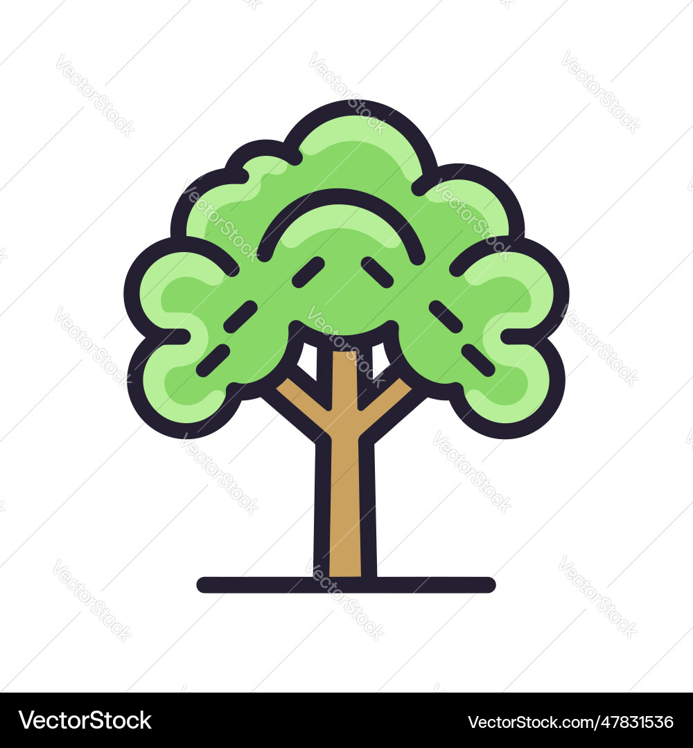 A tree icon in simple flat style A tree icon in simple flat style vector image