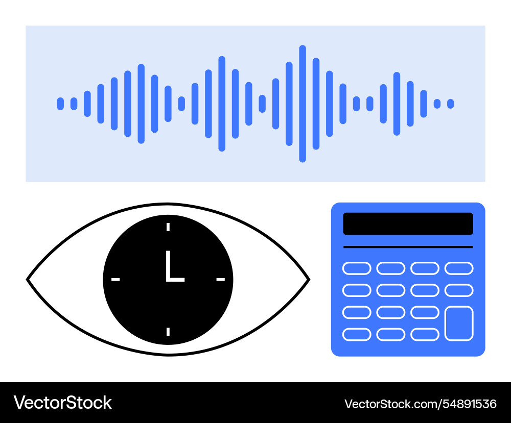 Abstract connection of sound waves time Abstract connection of sound waves time vector image