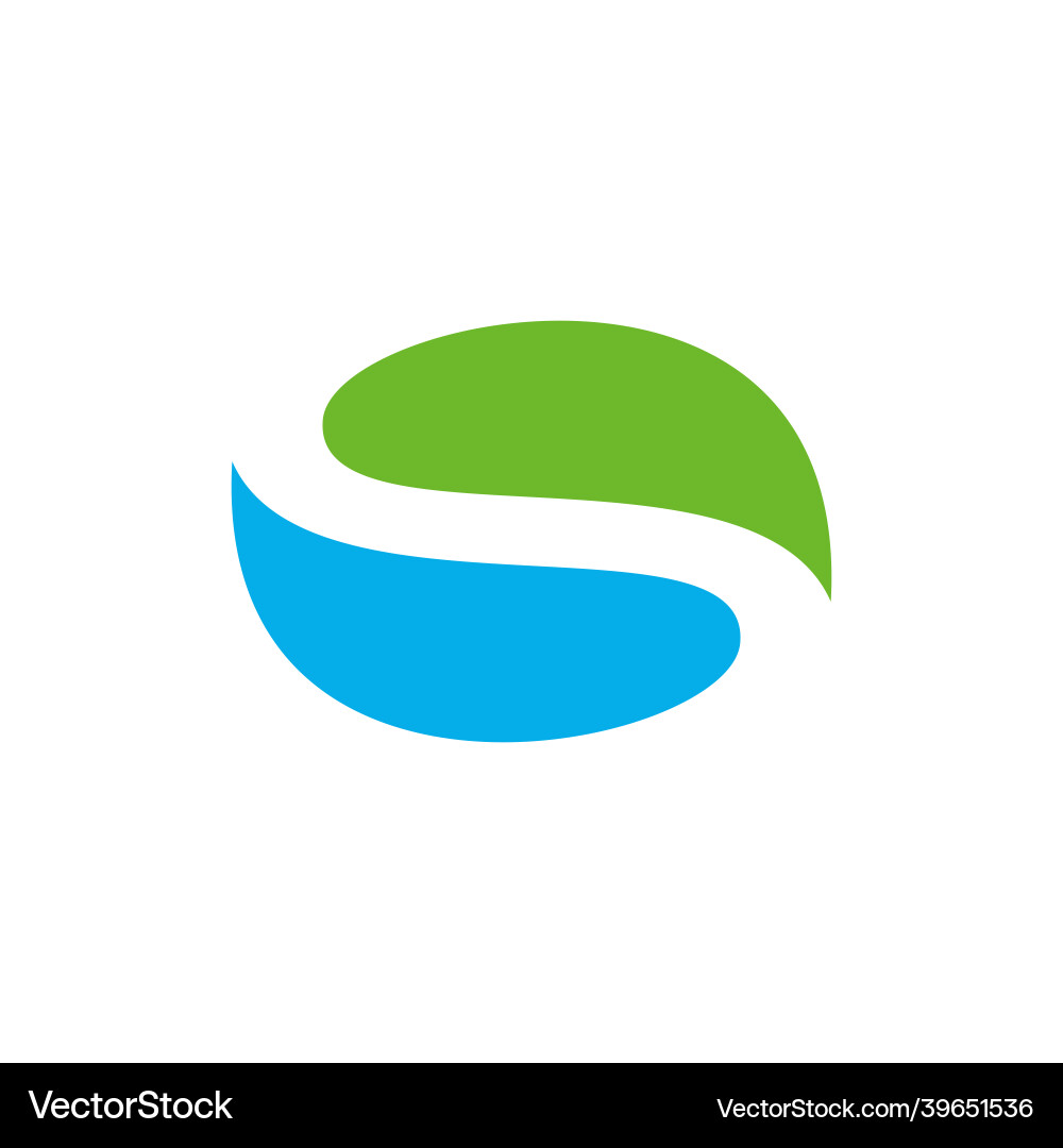 Abstract leaf water letter s logo icon Abstract leaf water letter s logo icon vector image