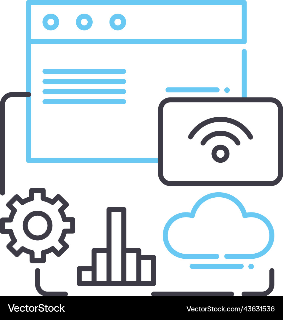 Application program interface line icon outline Application program interface line icon outline vector image