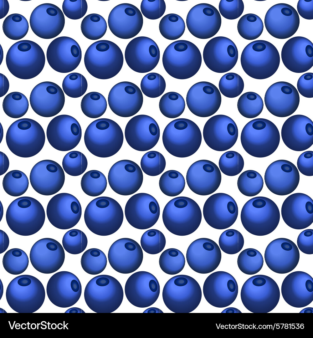 Blueberry seamless pattern in flat style Vector Image