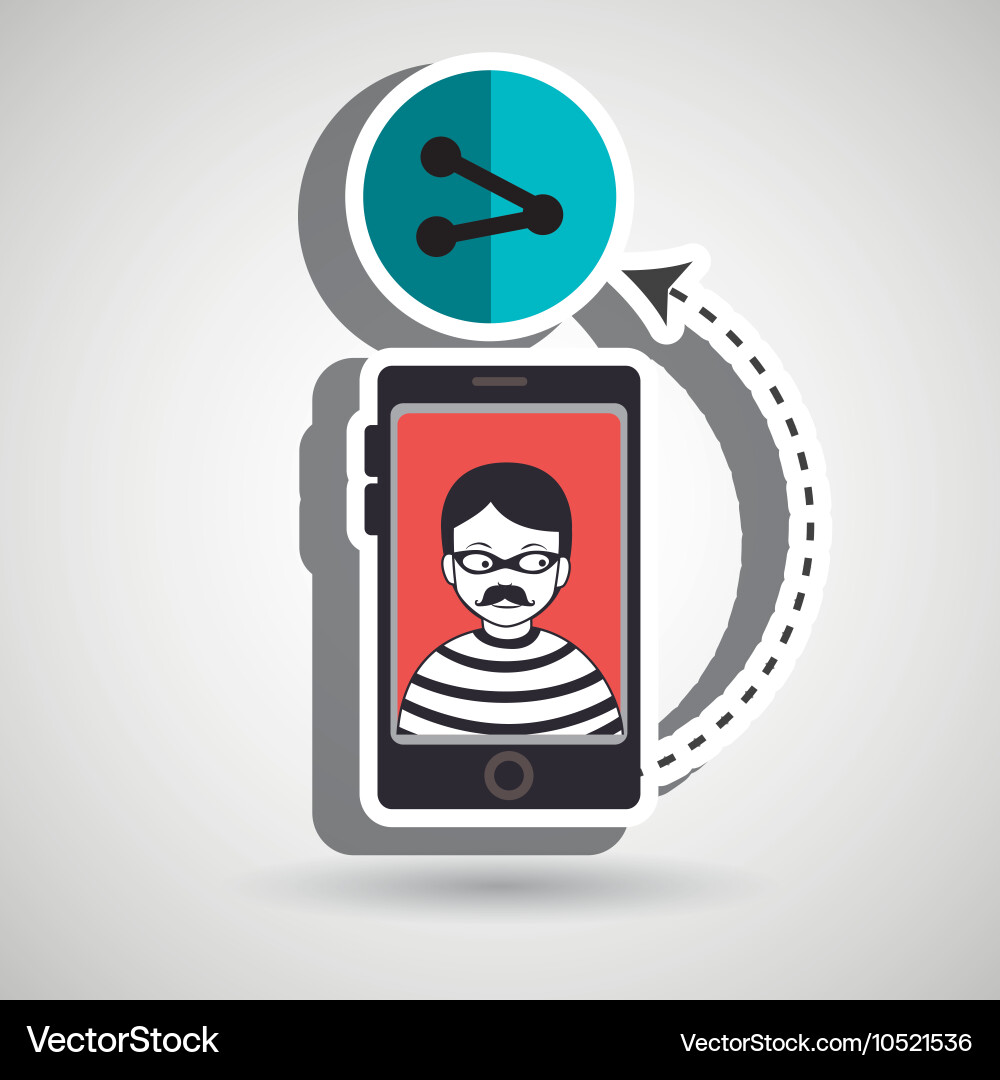 Cellphone hacker app icons vector image