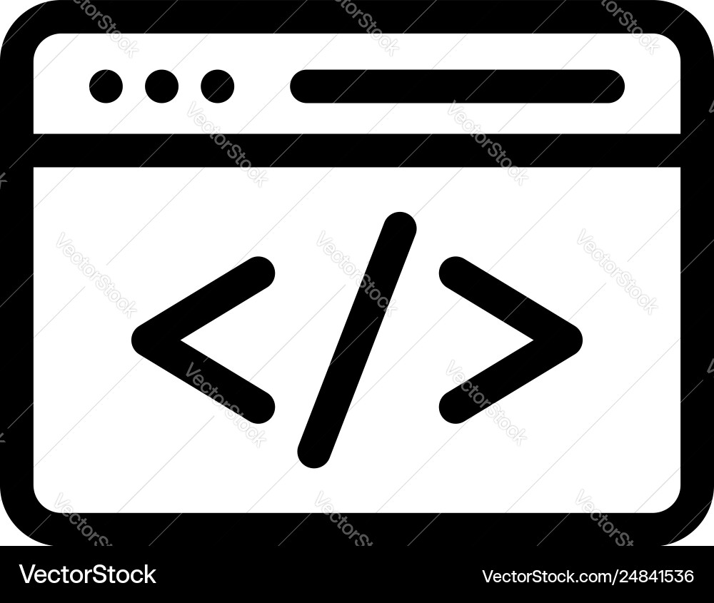 Coding Bootcamp Line Icon - Web Development Vector Image