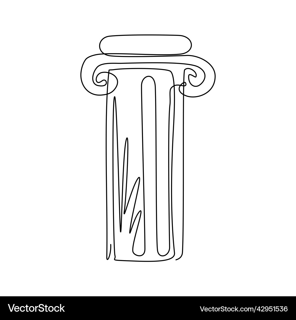 Continuous Line Ancient Column vector image