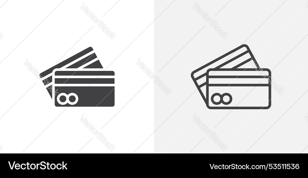 Credit cardline in thin line black color flat Vector Image