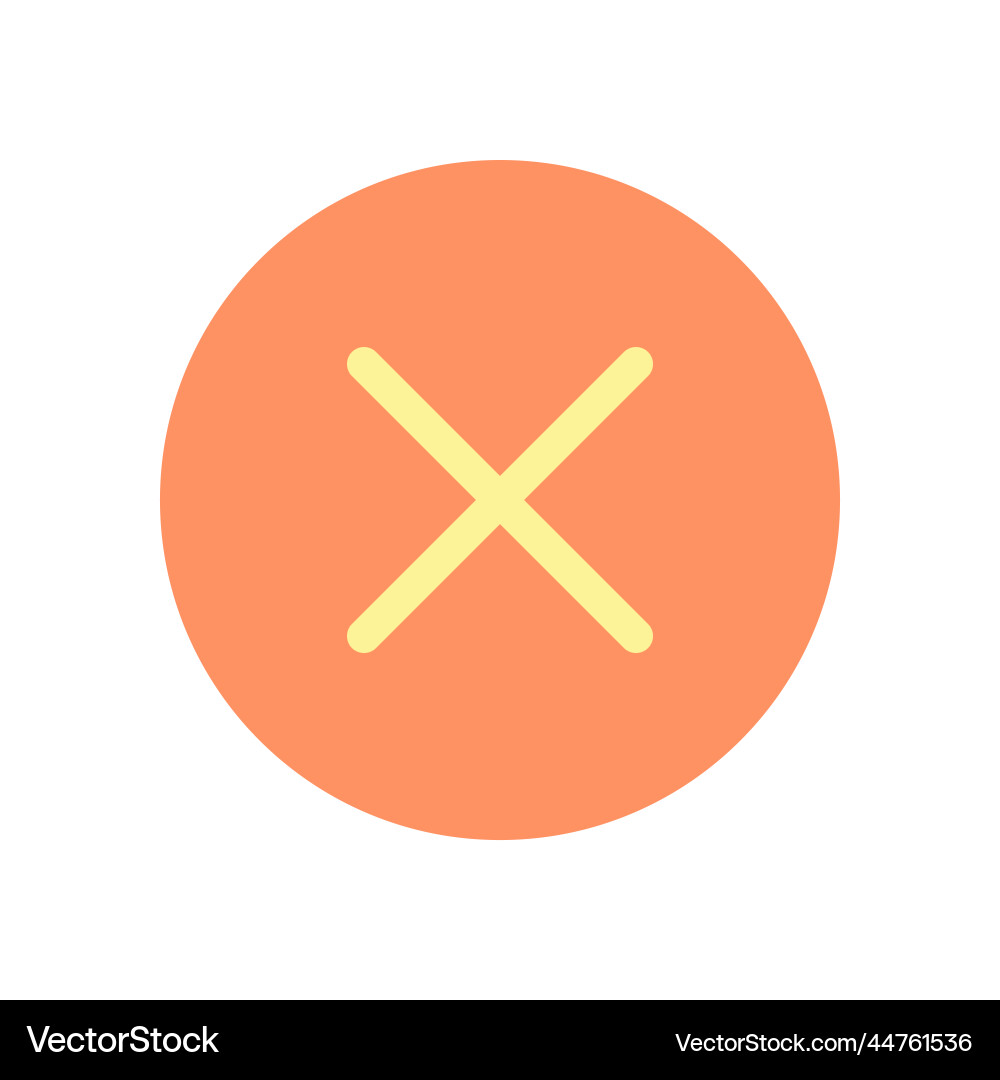 Cross in circle flat color ui icon Cross in circle flat color ui icon vector image