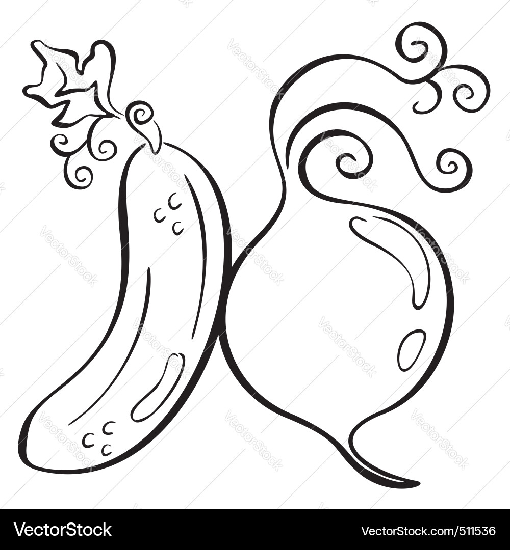 Cucumber and Beetroot Symbol vector image