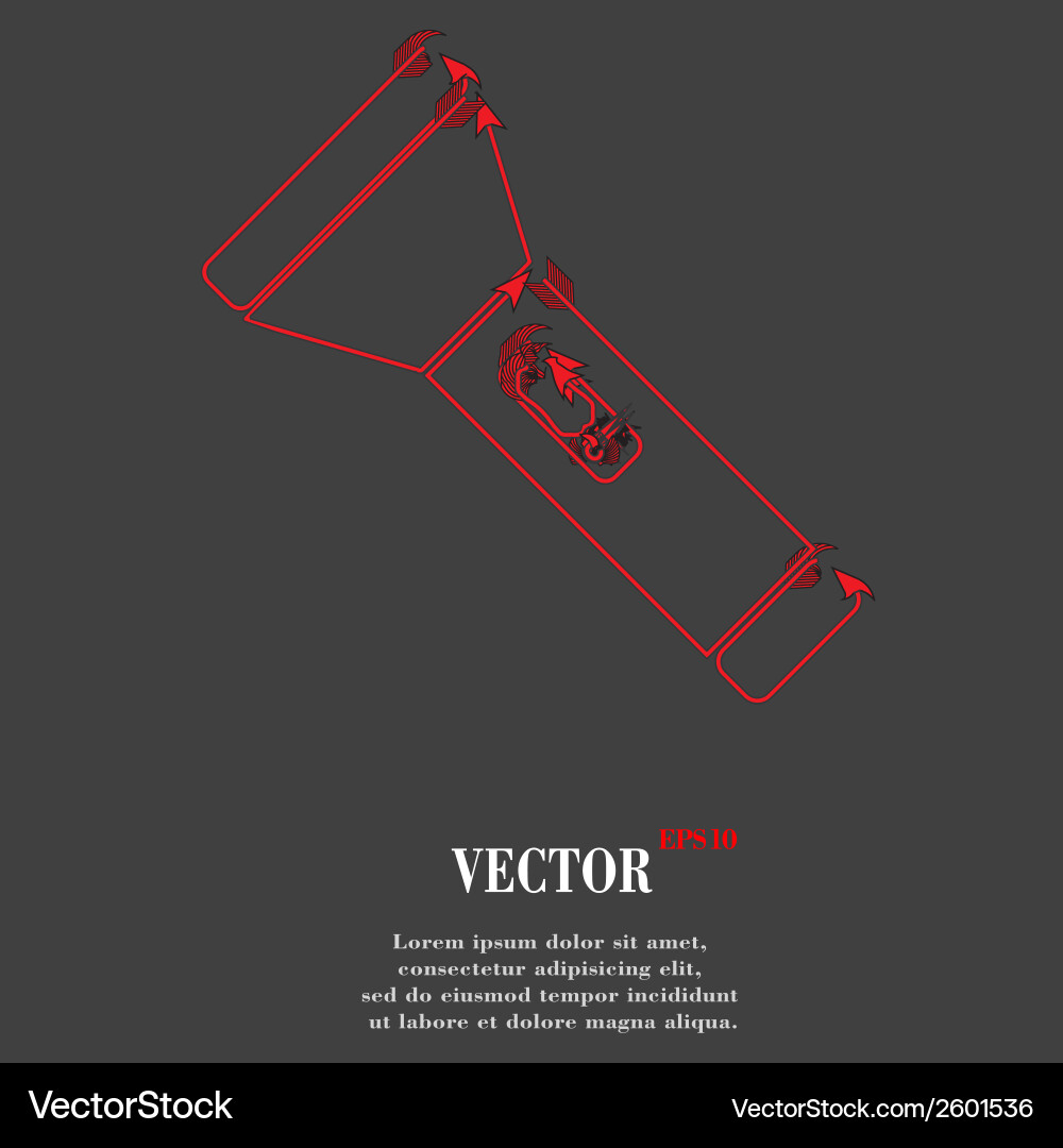 Flashlight flat modern web button and space vector image