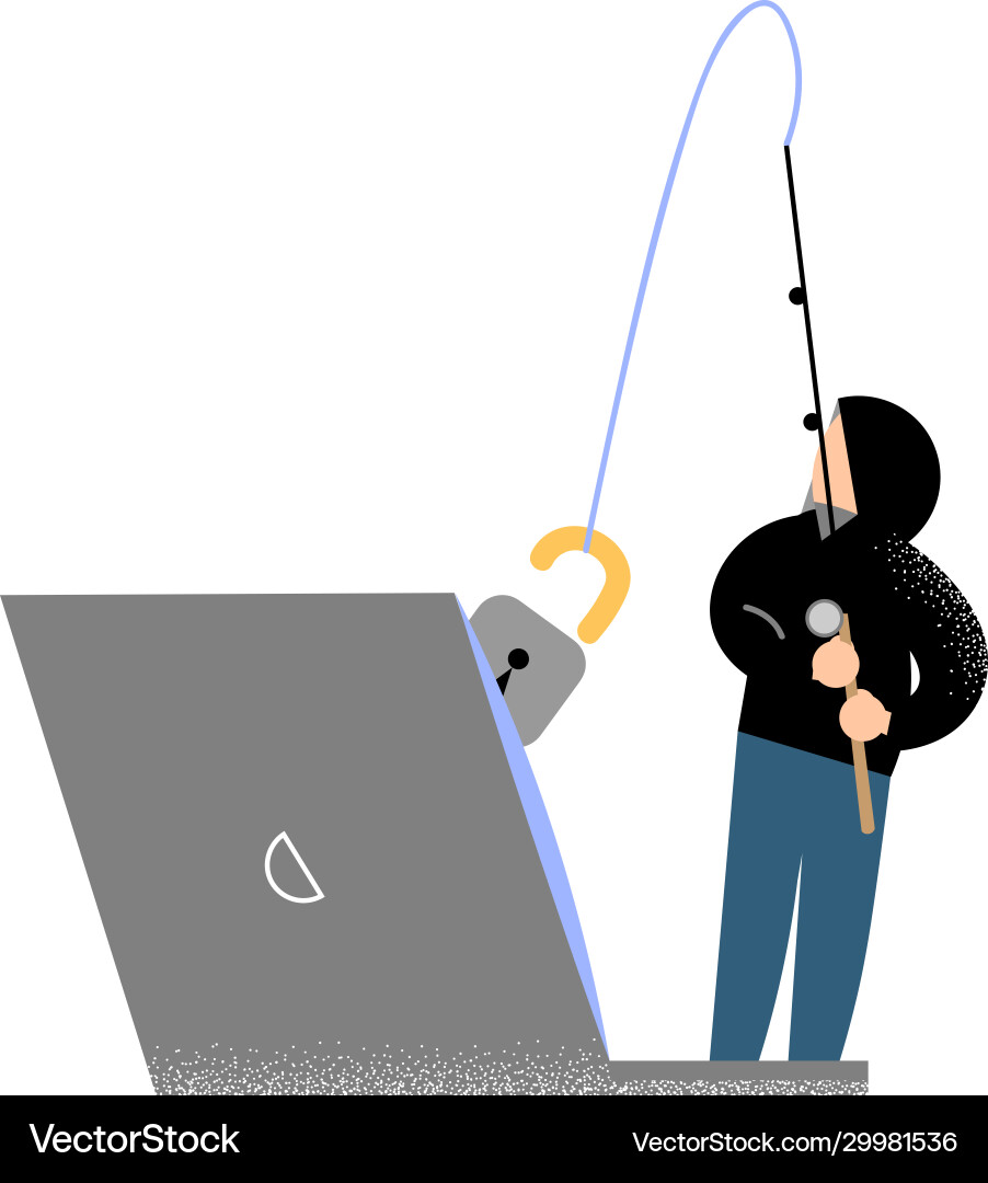 Hacker committing cyber crime stealing Hacker committing cyber crime stealing vector image