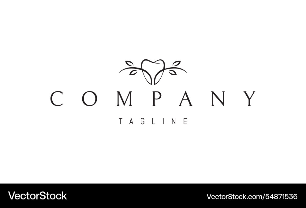 Logo with an abstract image of a tooth from vector image