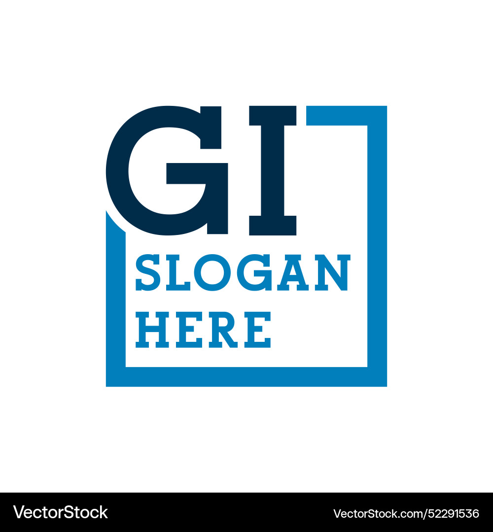 Minimal initials logo letters g and i gi initial Vector Image