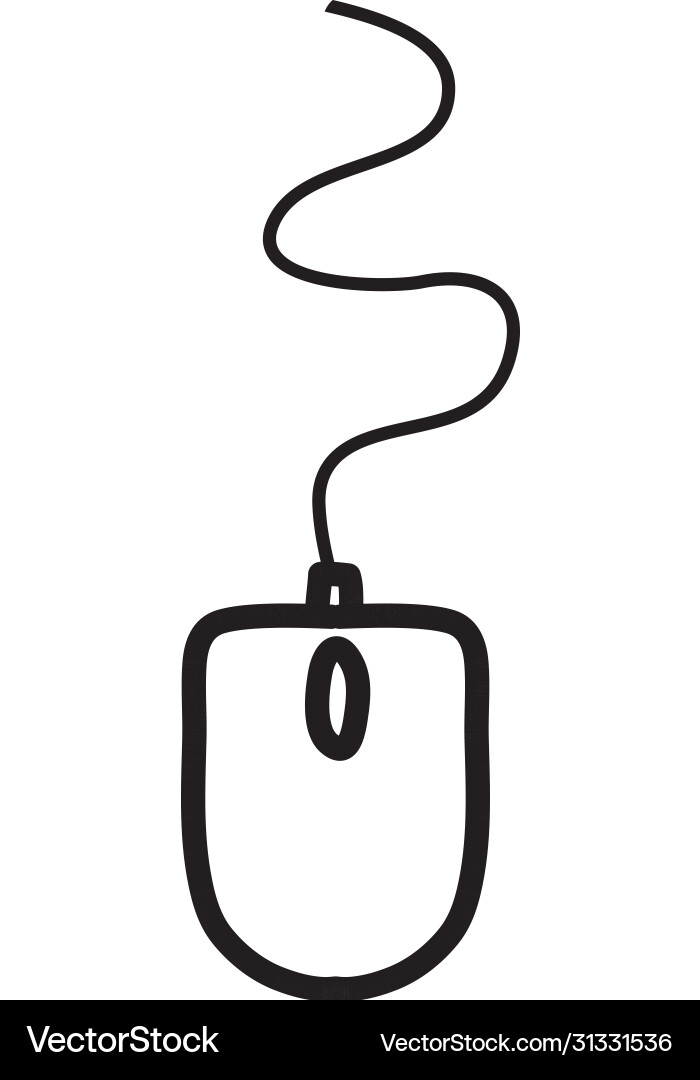 Mouse device icon line style vector image