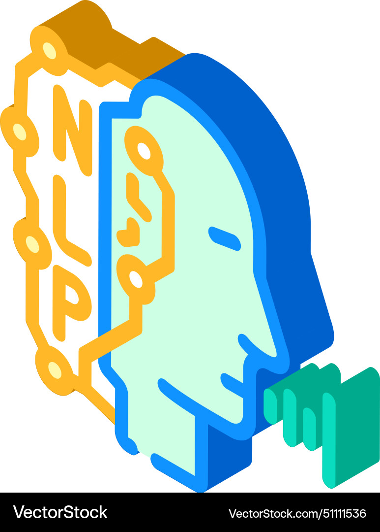 Natural language processing nlp seo isometric icon Vector Image