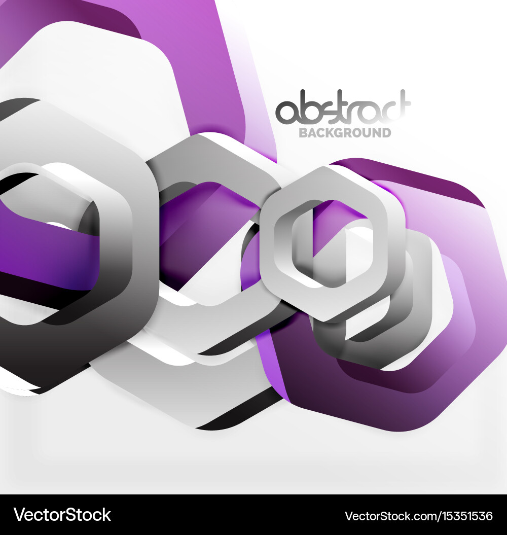 Overlapping hexagons design background vector image