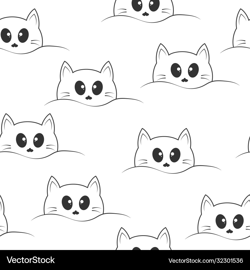 Seamless pattern with cute cat face for simple Seamless pattern with cute cat face for simple vector image
