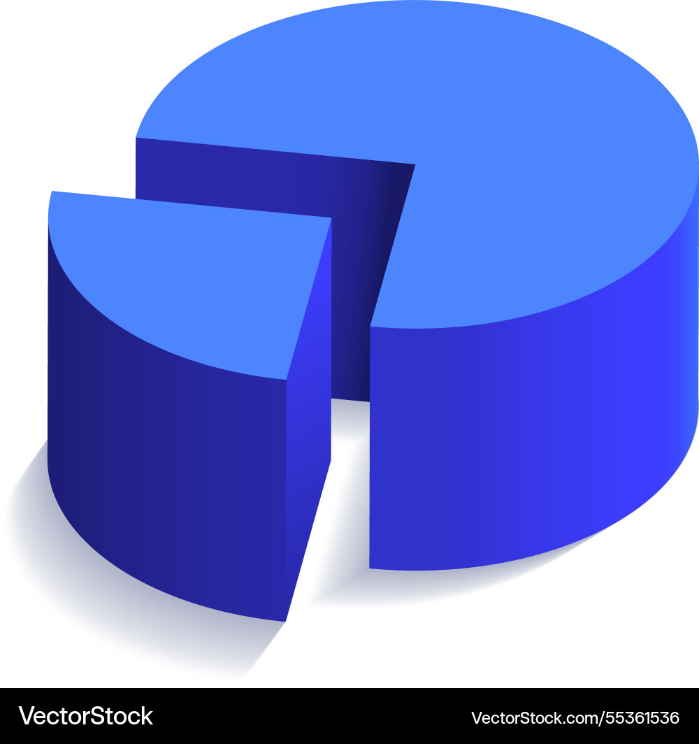 Segment separates from a blue pie chart Vector Image